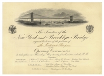 1883 Invitation to the Brooklyn Bridge Opening Ceremonies -- Made by Tiffany & Co., in Near Fine Condition